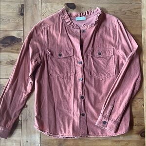 Paper Crane Dusty Rose Button-Down Blouse